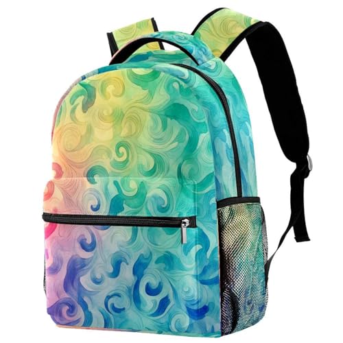 Mochila casual de remolinos para universidad y oficina apta para hombres y mujeres