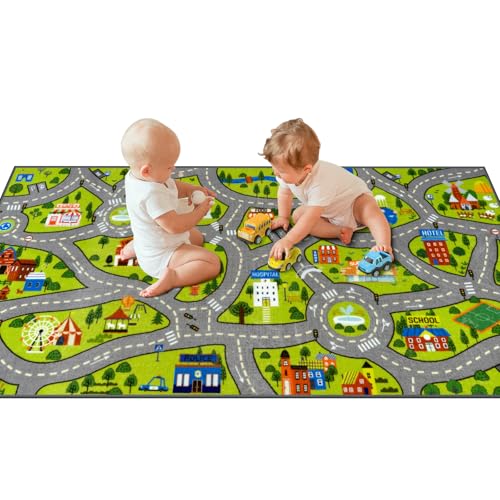 STARUIA Washable Kids Carpet Playmat Rug for Boys Play Room,