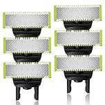 Pack of 6 Replacement Blades for OneBlade, Made of Stainless Steel, Durable and Precise, Suitable for Trimming Body and Face Beards, Rounded Tip, Safe and Reliable