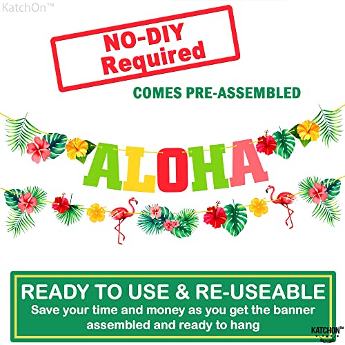 Image of KatchOn, Aloha Banner for Hawaiian Party Decoration - 10 Feet, No DIY | Banner For Luau Party Decoration | Aloha Party Decorations | Aloha Party Banners For Beach Party, Pool Party | Luau Banner Decor