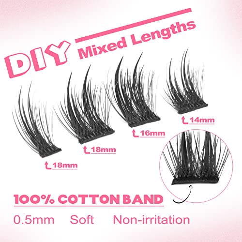Manga Lashes Individual Wet Look Anime Lash Clusters Diy Spiky Manga Eyelashes Natural Look Fake Eyelashes Look Like Lash Extension, 56 Pcs #TOP1