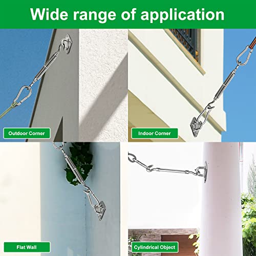 Ollieroo Shade Sail Hardware Kit For Rectangle And Square Sun Shade Sail Installation 8 Inches Silver #TOP3