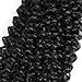 BLY 7A Mongolian Virgin Kinky Curly Human Hair Bundles Extensions 3 Bundles Unprocessed Curly Weave Natural Black Hair(22/24/26 Inch)