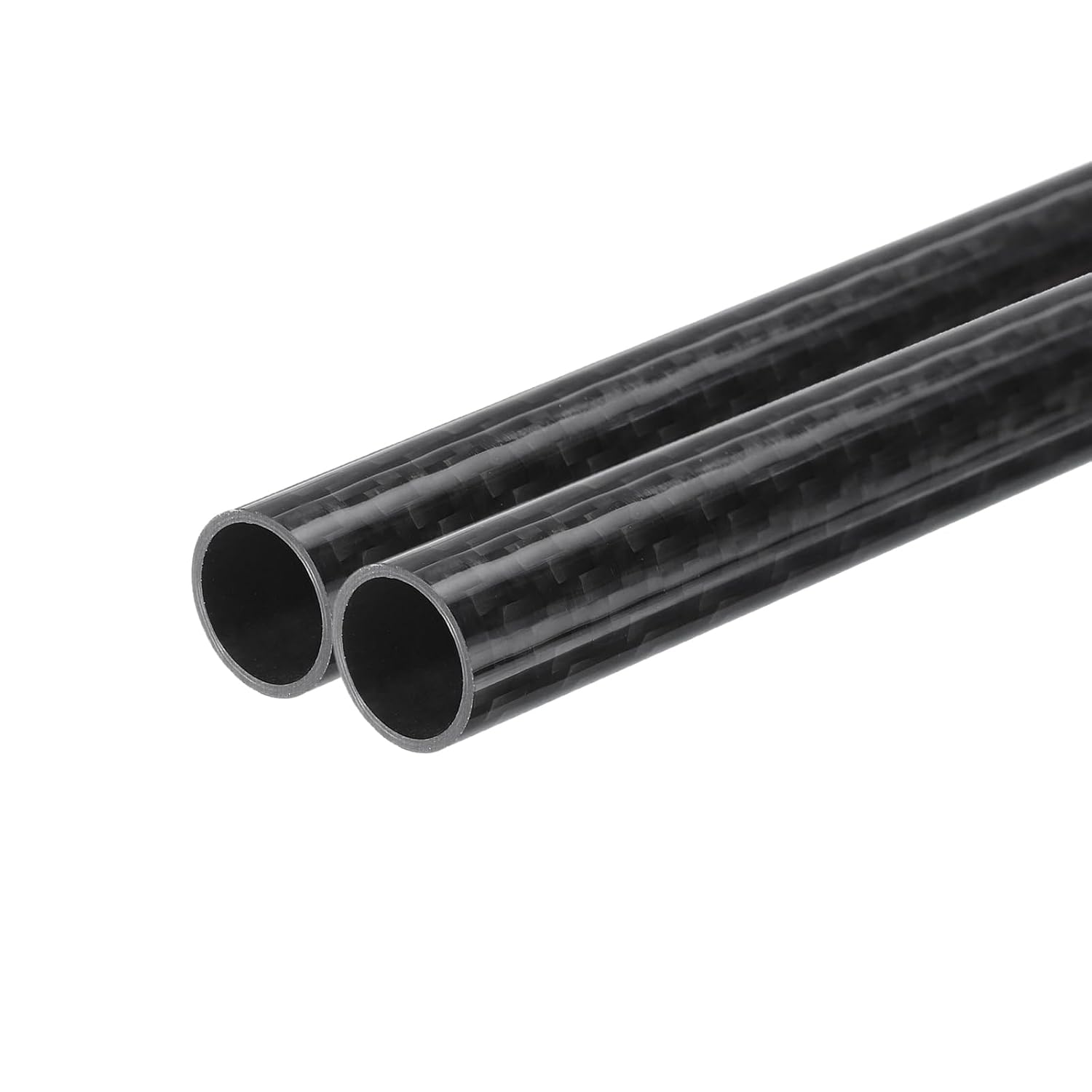 MECCANIXITY 2Pcs Carbon Fiber Tube 6 x 8 x 170mm Glossy Surface Rod 3K Roll Wrapped Pure Carbon Round Tubing for RC Airplane Multicopter