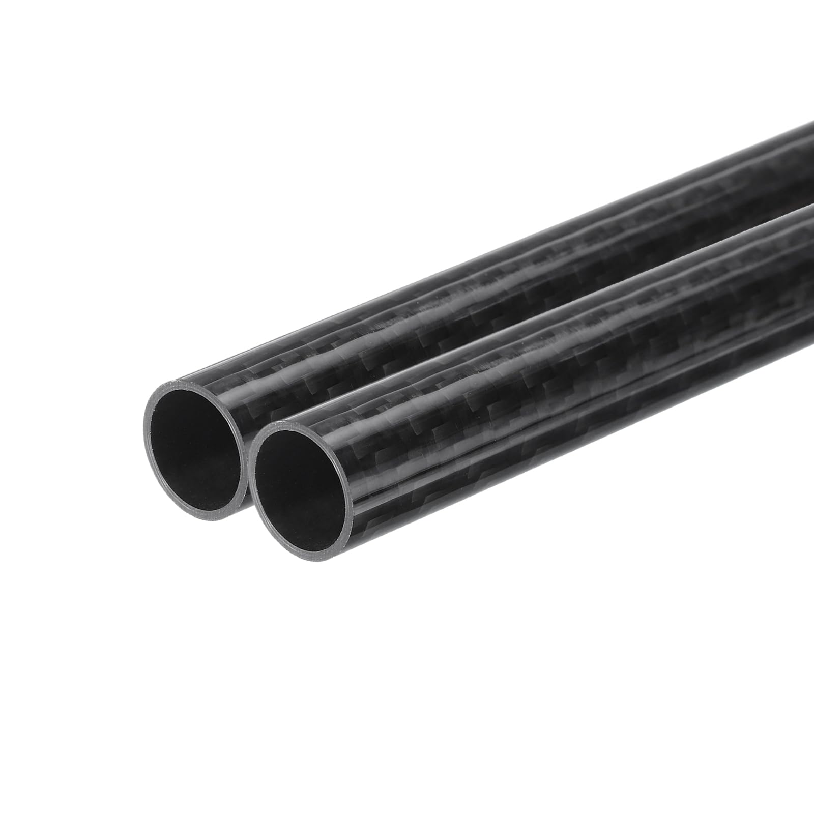 QUARKZMAN 2 Stück Kohlefaserrohr 12 x 14 x 500mm glänzende Oberfläche Stab 3K Rollgewickeltes reines Kohlefaser-Rundrohr für RC-Flugzeug Multicopter