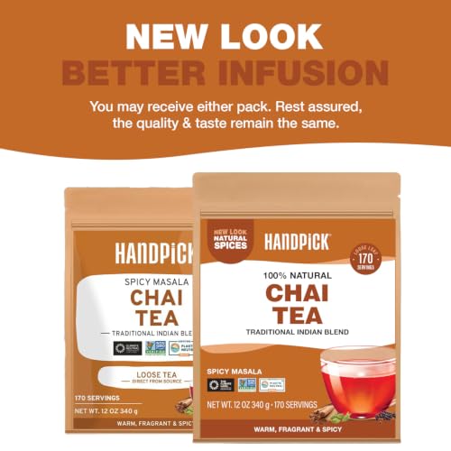 Image of HANDPICK Chai Tea Loose Leaf(12oz|150+ Cups) Delicious Indian Masala Chai