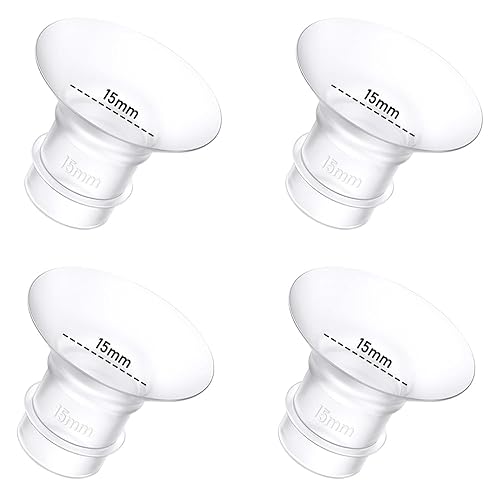 4Pcs Breast Pump Flange Insert 15mm Compatible with Momcozy/Spectra/Medela/eufy/Elvie/Lansinoh/Paruu P10 Breast Pump, Fit for Momcozy M5/M9/M6/V2 Pro/V2 pro/S12 Pro/eufy E10 S1 S1 Pro, 24mm Flange