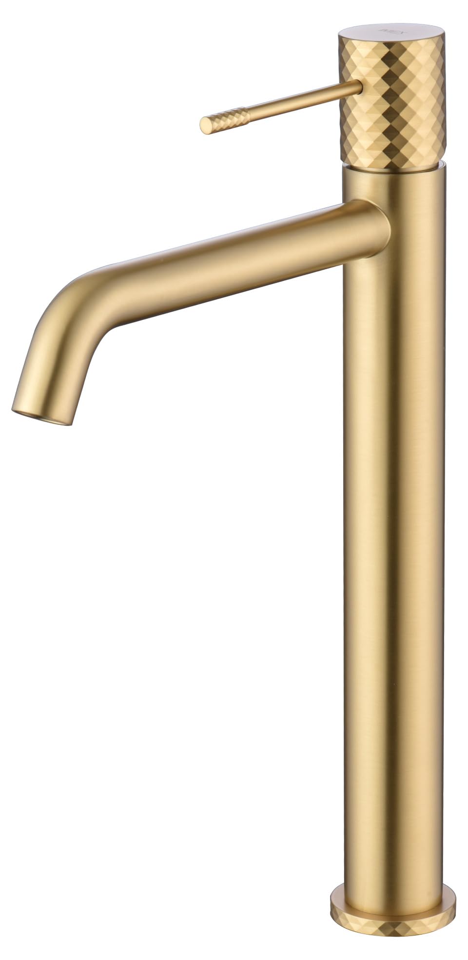 MICE - Grifo monomando con caño alto para lavabo hecho de latón con tecnologia la apertura en frío - Apto para agua Frio/Caleiente - Griferia de diseño para Lavamanos Oro Cepillado - BDG053-3OC