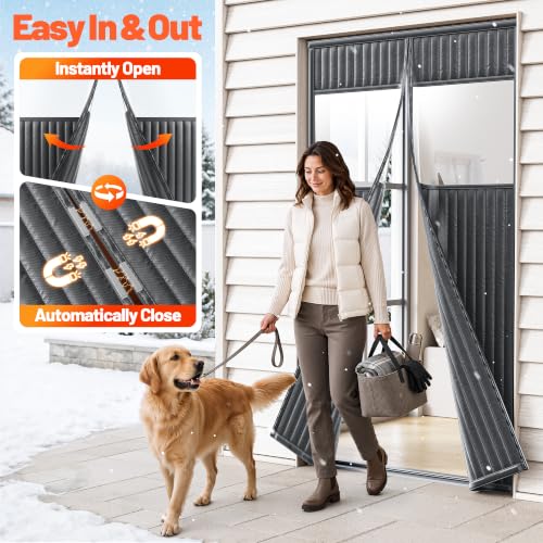 Magnetic Thermal Insulated Door Curtain with Clear Window - image 4
