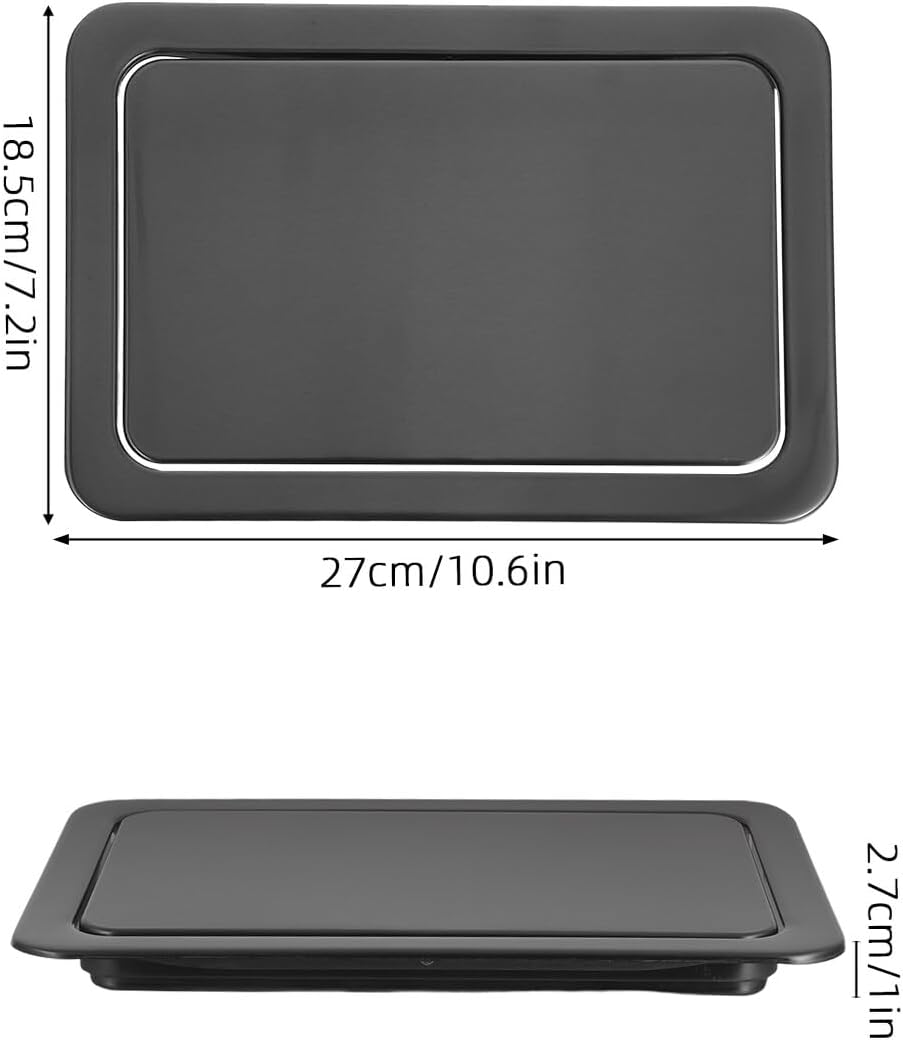 Artibetter Stainless Steel Trash Can Lid Built-in Countertop Swing Flap Cover Concealed Garbage Bin Lid for Kitchen and Bathroom Waste Disposal