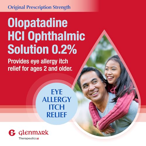 glenmark therapeutics olopatadine eye drops for allergies redness relief antihistamine eye drops allergy relief from pet dander pollen grass ragweed works in minutes olopatadine hcl 02 25ml
