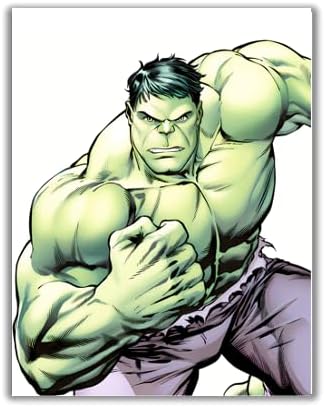 Collection of Superheroes Art Print Set of 6, Batman, Iron Man, Hulk, Captain America, Spiderman, and Thor, Boys Kids Wall Art, Comic Book Characters - 11x14 Poster Print - UNFRAMED