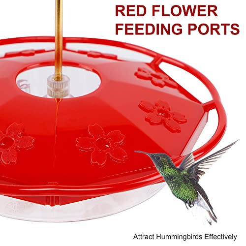 Juegoal 12 Oz Hanging Hummingbird Feeder, 2 Pack Outdoor Hummingbird Feeders With 8 Feeding Flower Ports, Bird Nectar Leak-Proof Saucer Feeders For Garden Yard Patio #TOP3