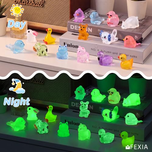 Image of FEXIA 25 Styles Mini Resin Animals,100 PCS,Fairy Garden Accessories Outdoor