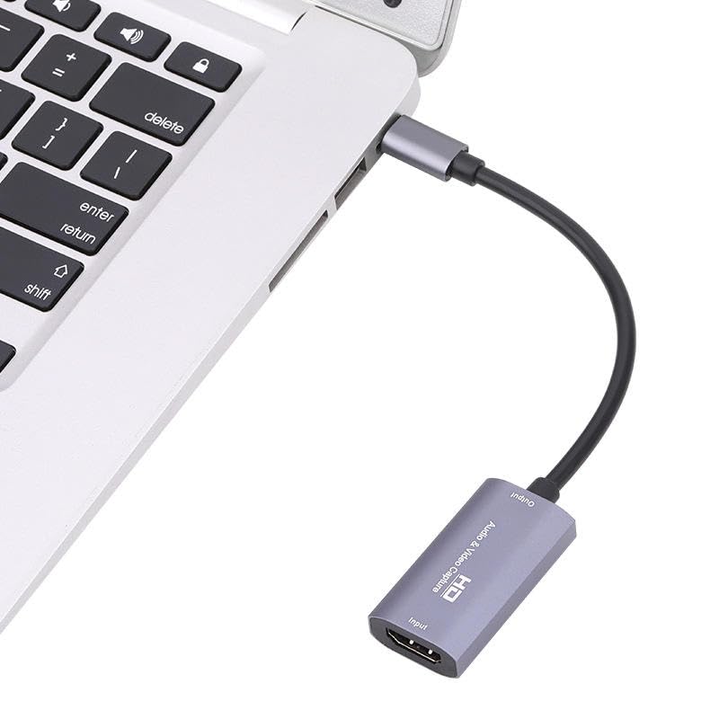 Image of HDMI to USB-C Video Capture Card, 4K Input 30Hz, Type-C Capture Device for Live Streaming, Recording, Gaming, OBS, Zoom, Windows, Mac, Android, Grey CHDDCAPC