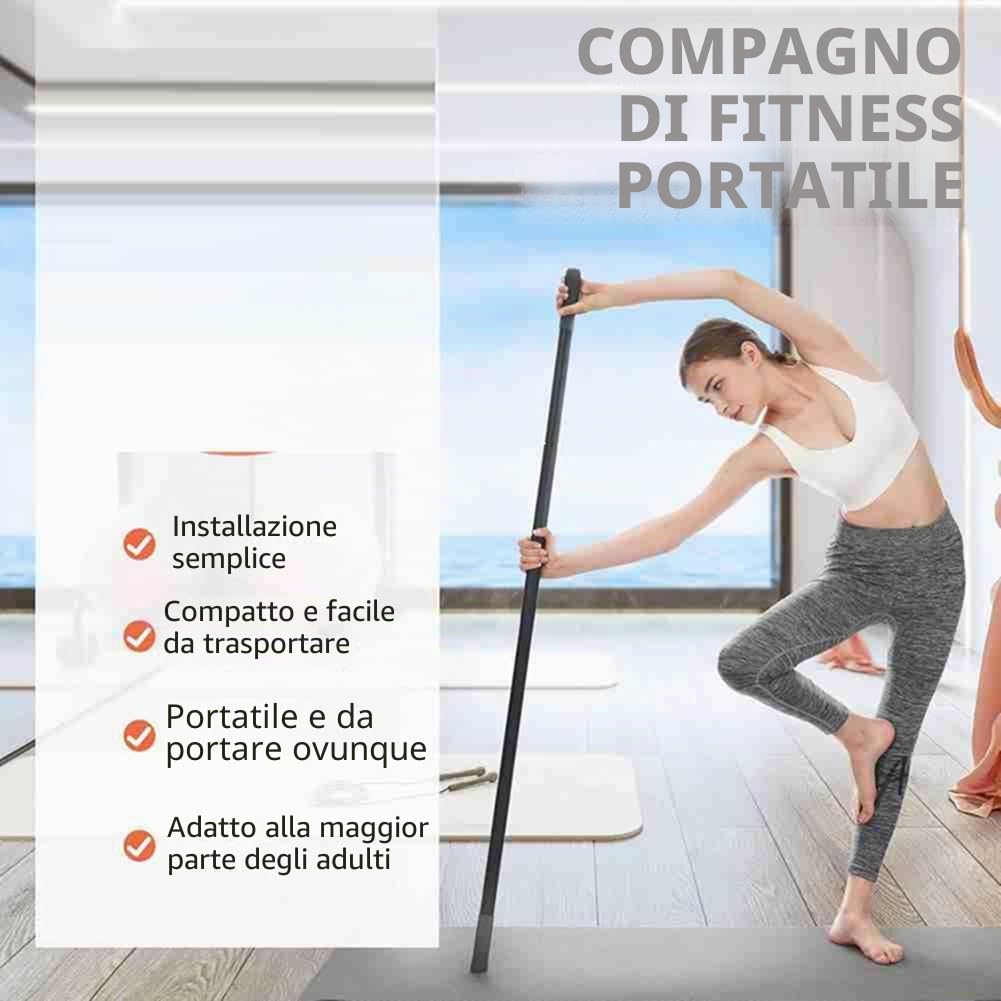 Bastone da Yoga da 5 Piedi, Bastone da Stretching Regolabile in Acciaio per Mobilità, Flessibilità Ed Equilibrio, Versatile Bastone per Esercizi