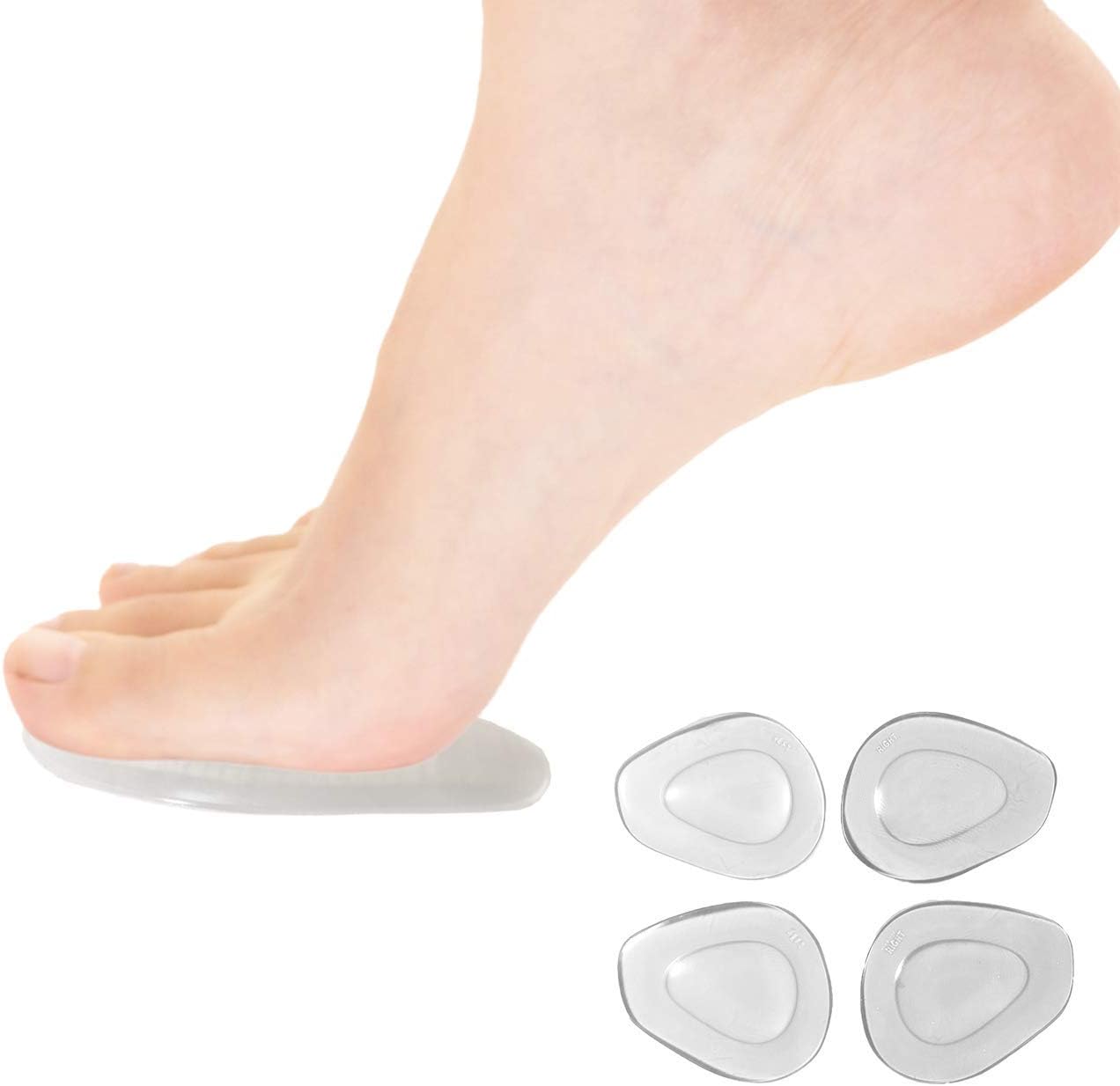 Amazon Dr Cor ドクターコール 足裏保護パッド インソール 靴擦れ防止 土踏まずサポーター 魚の目 タコ痛み 軽減 湧泉ツボ ジェルパッド シリコンクッション 柔らかい 4枚セット フリーサイズ Dr Cor ドクターコール 足用保護パッド
