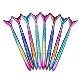 Lopenle 12PCS Novelty Mermaid Pens Fish Tail Pens Cute Fish Beauty Pen 0.5MM Black Ink Ballpoint Pens For Desk Decoration Accessories Stationery School Office