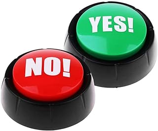 NUOBESTY Sound Button Talking Yes No Buzzer Buttons Game Yes No Talking Button for Funny Party Quiz Contest Holiday Supplies Board Games Toy, No Battery 2PCS
