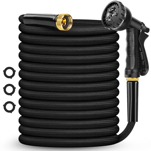 CXEZSIK Garden Hose Non-Expanding 100ft, Flexible Garden Hose with 10