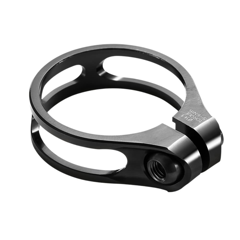 Bike Seat Clamp Bike Bicycle Seat Post Clamp Aluminum Alloy Cycling Saddle for 27.2/30.8/31.6mm BIK Seatpost(Black Black 34.9)