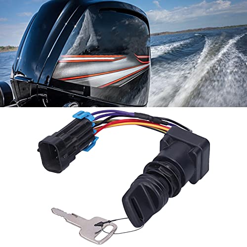 Ignition Key Switch Kit Plastic Black 4 Position Ignition Switch Key Kit 893353A03 Replacement Parts Replacement for Mercruiser DTS Boat Accessory