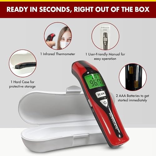 Non-Contact Speaking Thermometer - Advocate Temperature Thermometer for Adults, Kids, and Infants - Digital Infrared Forehead Thermometer, Temperature Gun Used as Adult or Baby - Thumbnail 5