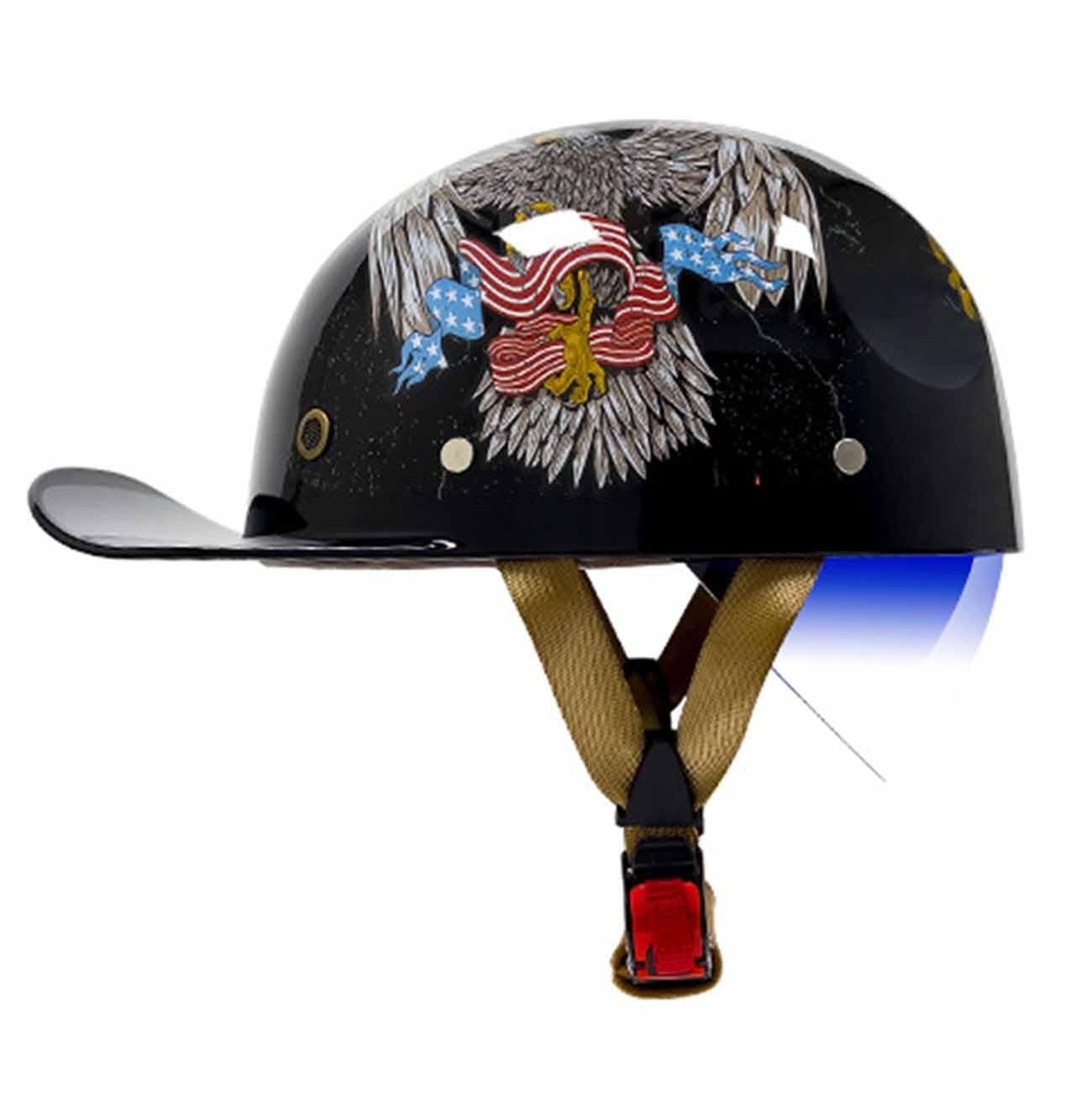 Mezzo Casco Moto Vintage Tedesco Casco A Faccia Aperta Retrò Omologato ECE Cappellino Baseball Caschi Jet E Demi-Jet Con Visiera Parasole Donna Uomo Adulto Casco A Scodella