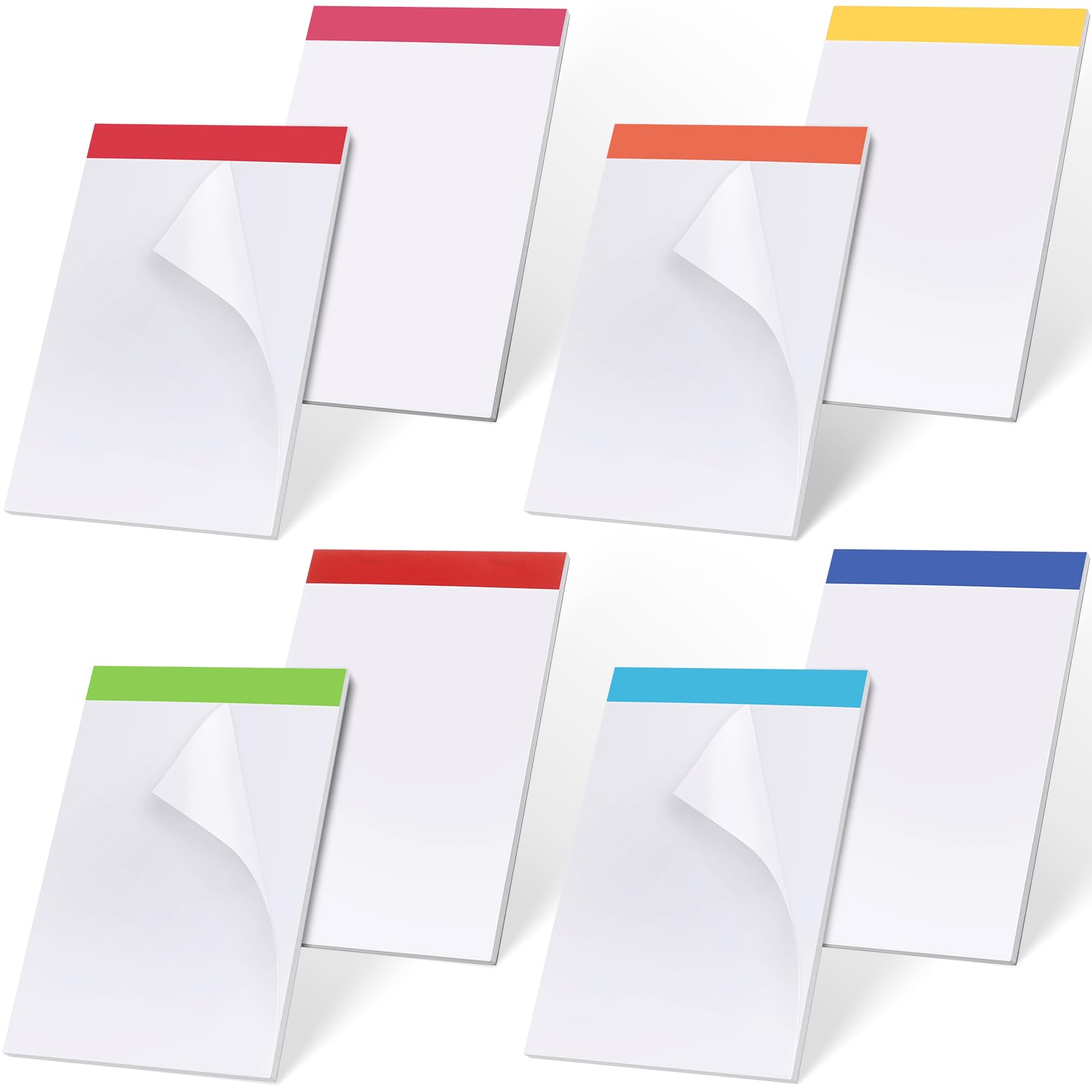 Jetec 8 Pcs Blank Notepad 5 x 8 Inch 50 Sheets Per Notepad Tearable Memo Pads for Drawing Writing Blank Scratch Pads Notebook for Office Supplies Grocery Shopping