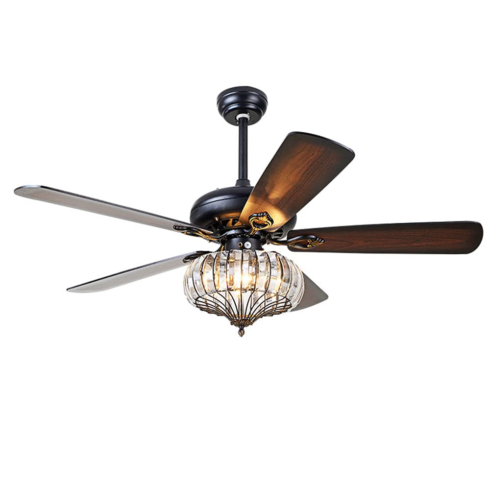 Crystal Chandelier Fan Modern Gold 