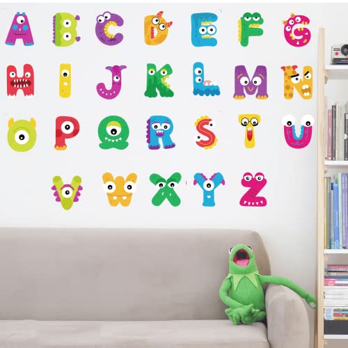 Cute 26 Alphabets Abc Kids Wall Stickers Removable Colorful Abc Letter Eyes Decals Peel And Stick For Baby Nursery Daycare Decor Kids Bedroom Playroom Wall Art Decor #TOP18