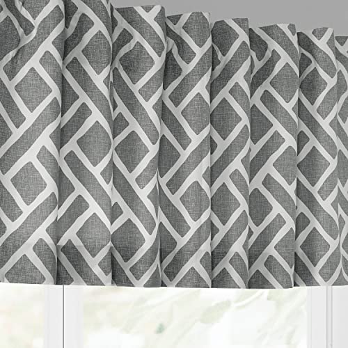 Image of HPD Half Price Drapes Window Valance 50 X 19 Cotton Martinique Printed, PRCT-VLD07C-19, Martinique Grey