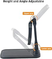 Vista 2 de VOTTAN - Soporte universal para escáner de código de barras, plegable, de instalación libre, ángulo y altura ajustable, soporte de escáner manos