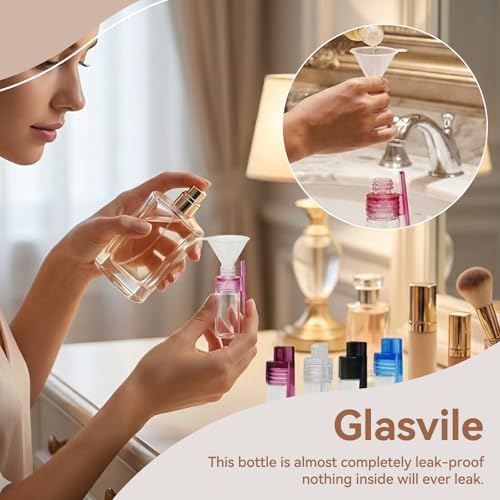 KALUROIL Pulverportionierer Set, 8 Glasflaschen in 2 Größen (51mm & 36mm), inklusive Plastiktrichter und Sieb, ideal für Küche und Outdoor, vielseitig verwendbar, zuverlässige Aufbewahrung