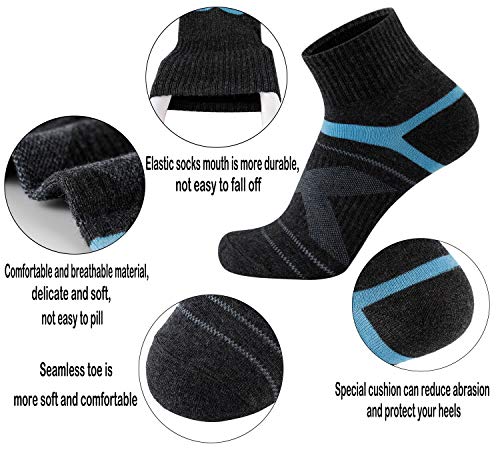 Aserlin Mens Athletic Socks Performance Cotton Cushioned Just Cover Above Ankle Socks for Sport and Casual 6-Pack-RENZI