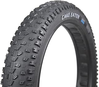 Terrene Cake Eater K 26x4.6 Tubeless-Ready Fat Bike Tire with Shallow Middle Knobs, Deep Siping, Ultra-Light 120 TPI Casing, Edgy Side Lugs, Studdable Design for Soft Terrain & Cornering Performance