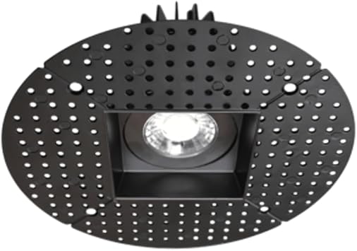 Goodlite 3.5-Inch Square Black Trimless Luminaire LED Light Fixture, Selectable Color Temperature 2700K-3000K-3500K-4100K-5000K, 12W, 850 Lumens, High CRI, 120V, Dimmable Triac, ETL, 1ct. G-20234