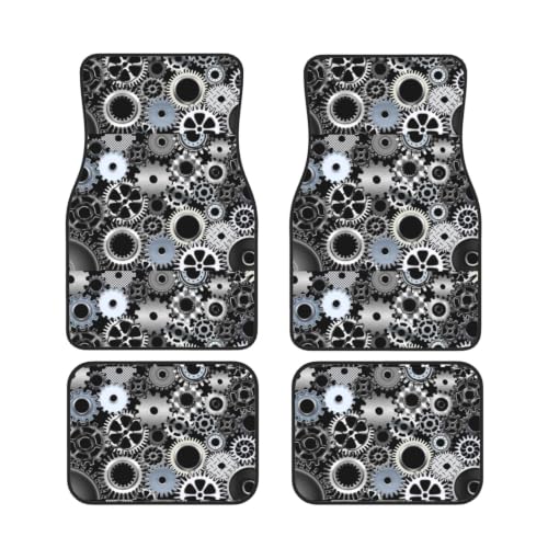 Alfombrillas antideslizantes de neopreno Gear Metal Arte Digital con agarre reforzado para coche