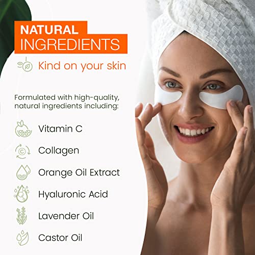 Natural Chemist Vitamin C & Collagen Under Eye Patches - Reduce Dark Circles And Puffiness, Fine Lines & Wrinkles, Anti Aging Under Eye Pads - Cruelty Free Korean Skincare For All Skin Types - 5 Pairs #TOP5