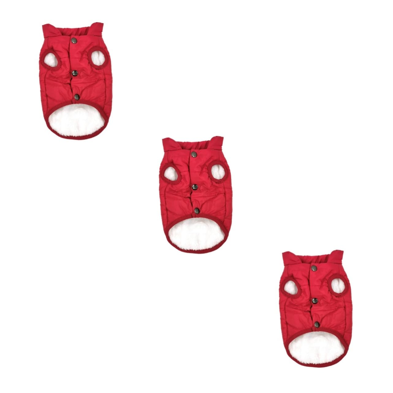 Beavorty 3pièces Gilet pour Chien Hiver Isolante Et Chaude pour Animaux De Compagnie Vêtement Et Hiver pour Chiens Rouge XS