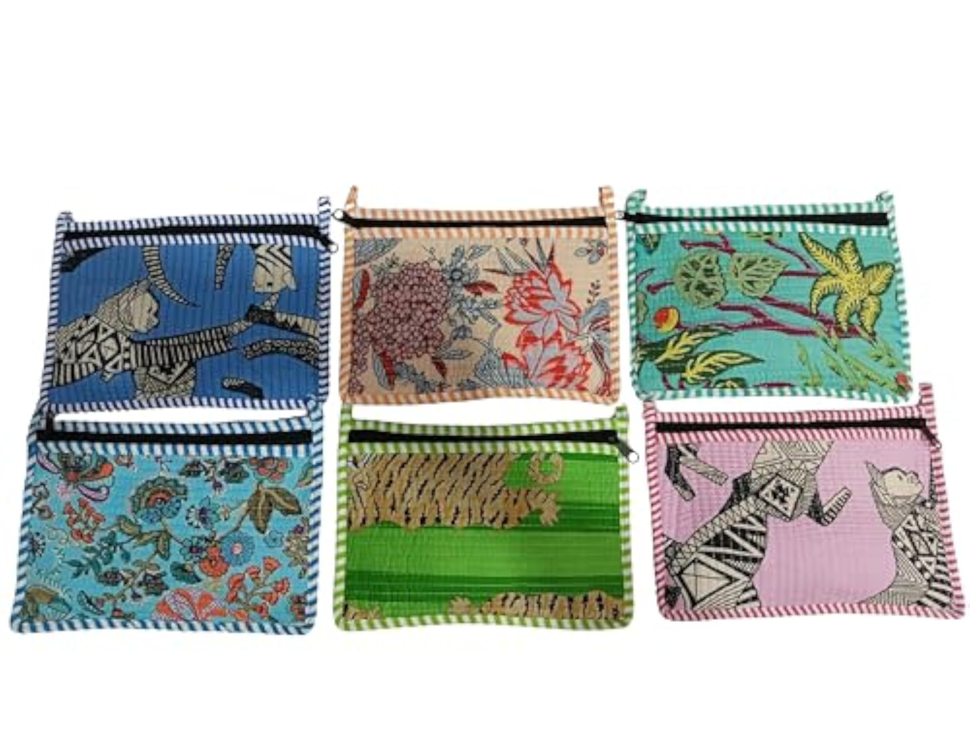 Handblock Floral Print Quilted Multipurpose Coin Currency Pouch