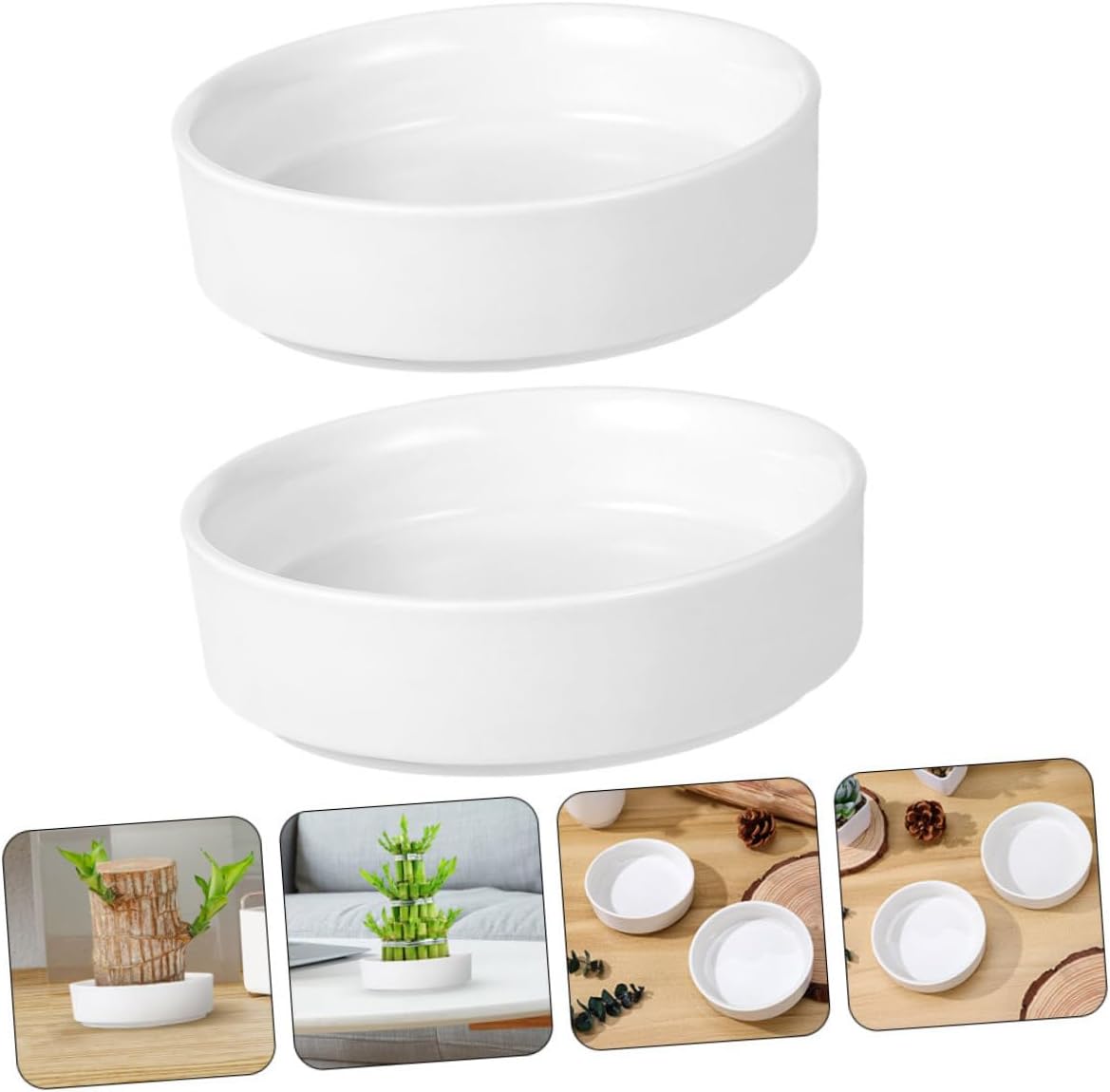 6pcs Ceramic Plant Saucer Tray for Flower Pots Round Drip Tray Fine Craftsmanship for Water Leakage Prevention and Spillage Collection