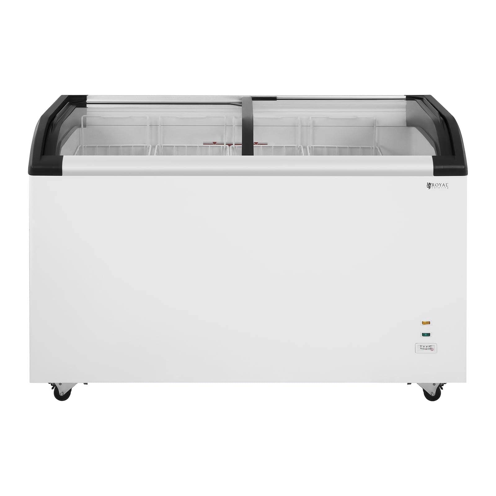 Royal Catering Congélateur Coffre Bahut Professionnel RCFZ-355 (355 L, 4 Corbeilles, -18 À -25°C, Acier/Alu, Portes Coulissantes, Verrou, 2 clés)
