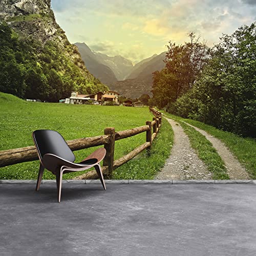 Papier Peint Alpes suisses autocollant fresque murale moderne Tulup - 3