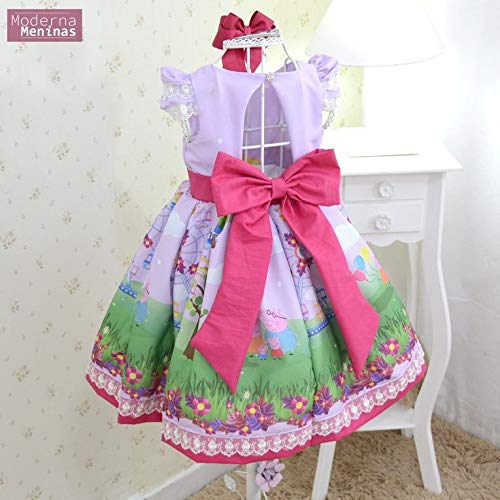 Vestido da peppa pig festa infantil superluxo