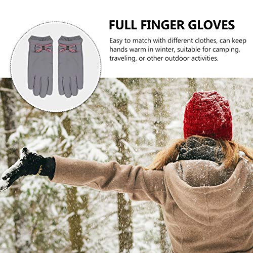 Amosfun Luvas de Inverno Femininas de Couro Sintético Luvas Impermeáveis ??À Prova de Vento à Prova