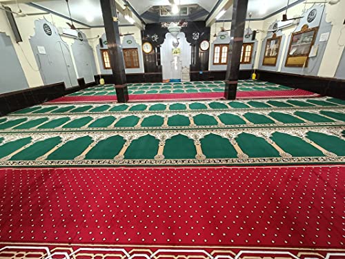 Image of Sifa Carpet Hand Washable Zanamaz Prayer Carpet for Masjid(Mosque) - 4x25 Feet Green Color