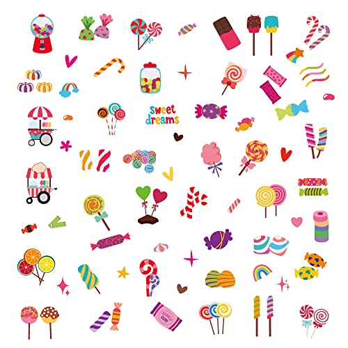 24 Sheets Candyland Temporary Tattoos, Birthday Decorations Candyland Party Favors #TOP4