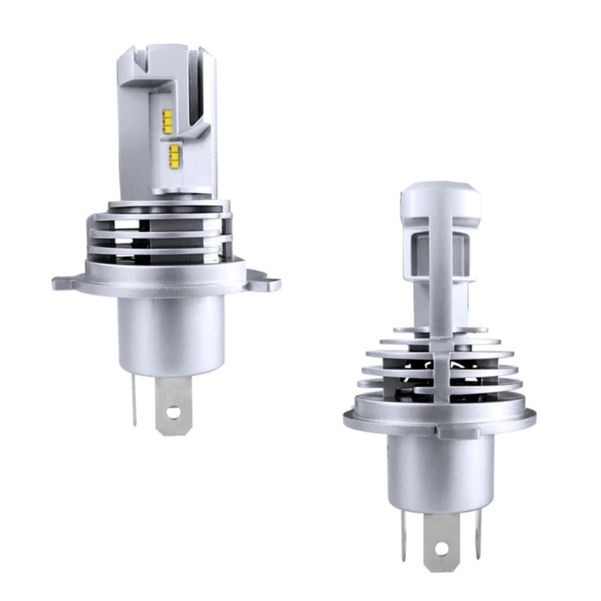 ABOOFAN Lampadina LED per Fari Auto H4 9003 55w 5000lm 6500k Argento in Lega di Alluminio 2 Pezzi per Veicolo Basso Consumo e Ampia Illuminazione Anteriore Lato Destro e Laterale