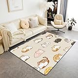 Cute Cat Area Rug,Cartoon Pet...